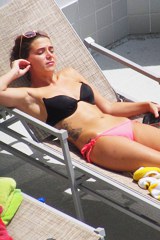 Hot bikini girl relaxing here